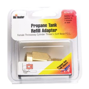 Mr. Heater Brass Female Throwaway Cylinder Thread x Soft Nose P.O.L. Propane Tank Refill Adapter