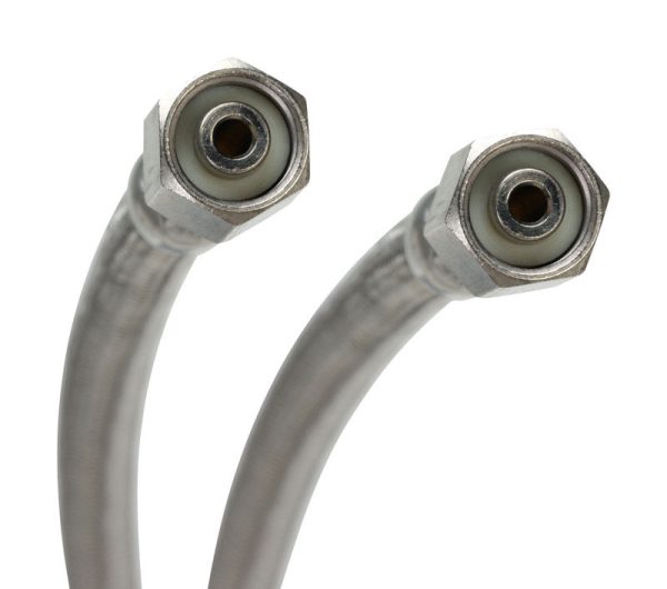 Fluidmaster 1/4 in. Compression X 1/4 in. D Compression 120 in. Braided Stainless Steel Ice Maker Su