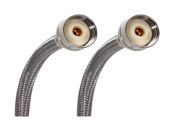 Fluidmaster 3/4 in. Hose X 3/4 in. D Hose 48 in. Braided Stainless Steel Washing Machine Supply Line