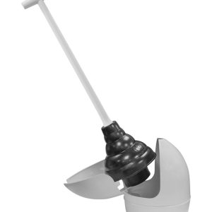 Korky Toilet Plunger with Holder 16 in. L X 6 in. D