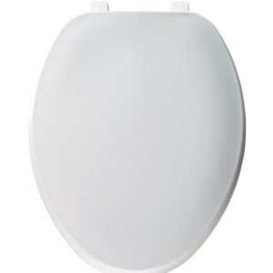 Bemis Elongated White Plastic Toilet Seat
