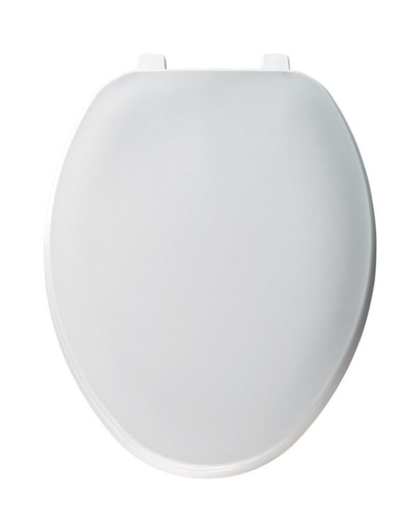 Bemis Elongated White Plastic Toilet Seat