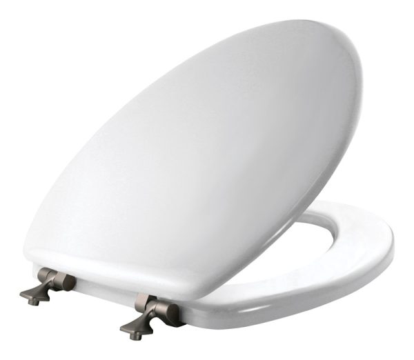 Bemis Elongated White Molded Wood Toilet Seat