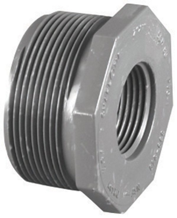 Charlotte Pipe Schedule 80 1 in. MPT X 1/2 in. D FPT PVC 1-1/4 in. Reducing Bushing