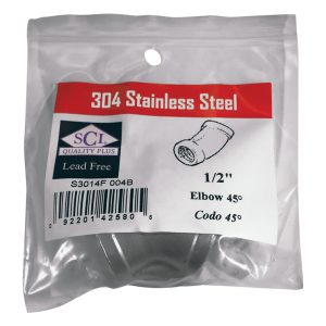 Smith-Cooper 1/2 in. FPT X 1/2 in. D FPT Stainless Steel 45 Degree Elbow