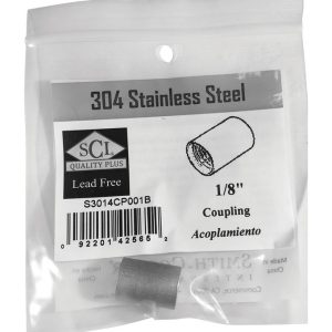 Smith-Cooper 1/8 in. FPT X 1/8 in. D FPT Stainless Steel Coupling