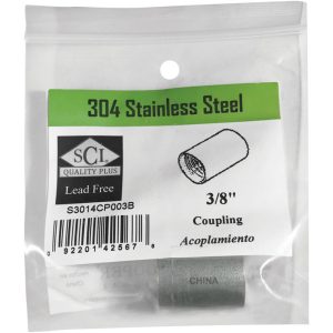 Smith-Cooper 3/8 in. FPT X 3/8 in. D FPT Stainless Steel Coupling