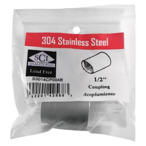 Smith-Cooper 1/2 in. FPT X 1/2 in. D FPT Stainless Steel Coupling