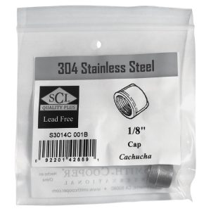 Smith-Cooper 1/8 in. FPT X 1/8 in. D FPT Stainless Steel 0.53 in. L Cap