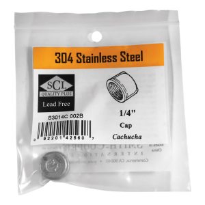 Smith-Cooper 1/4 in. FPT X 1/4 in. D FPT Stainless Steel Cap
