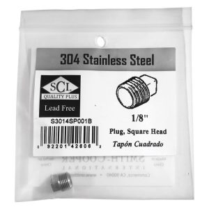 Smith-Cooper 1/8 in. MPT Stainless Steel Square Head Plug