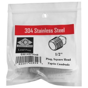 Smith-Cooper 1/2 in. MPT Stainless Steel Square Head Plug