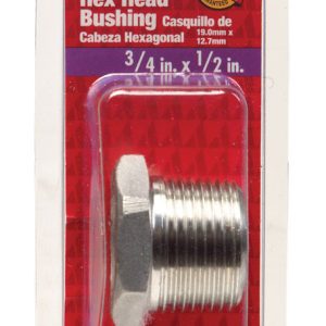 Smith-Cooper 3/4 in. MPT X 1/2 in. D FPT Stainless Steel Hex Bushing