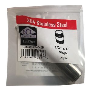 Smith-Cooper 1/2 in. MPT Stainless Steel 4 in. L Nipple