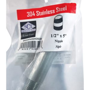 Smith-Cooper 1/2 in. MPT Stainless Steel 5 in. L Nipple