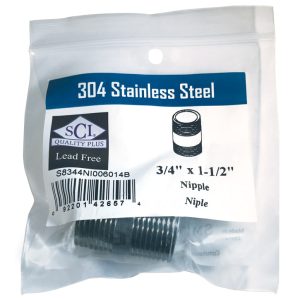 Smith-Cooper 3/4 in. MPT Stainless Steel 1-1/2 in. L Nipple