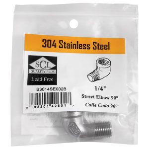 Smith-Cooper 1/4 in. FPT X 1/4 in. D FPT Stainless Steel Street Elbow