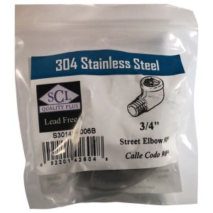 Smith-Cooper 3/4 in. FPT X 3/4 in. D FPT Stainless Steel 90 Degree Street Elbow