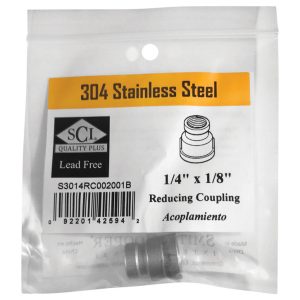 Smith-Cooper 1/4 in. FPT X 1/8 in. D FPT Stainless Steel Reducing Coupling