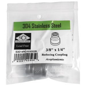 Smith-Cooper 3/8 in. FPT X 1/4 in. D FPT Stainless Steel Reducing Coupling