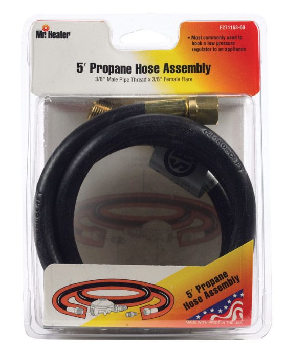 Mr. Heater 3/8 in. D X 3/8 in. D X 5 ft. L Brass/Plastic Male Pipe Thread x Female Flare Hose Assemb