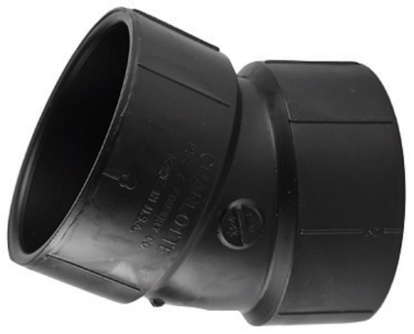 Charlotte Pipe 3 in. Hub X 3 in. D Hub ABS 22-1/2 Degree Elbow