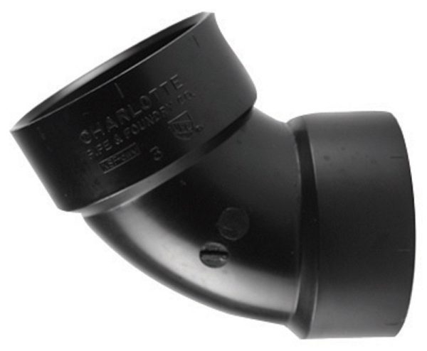 Charlotte Pipe 2 in. Hub X 2 in. D Hub ABS 60 Degree Elbow