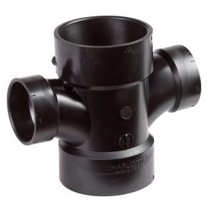 Charlotte Pipe 3 in. Hub X 3 in. D Hub ABS Sanitary Tee