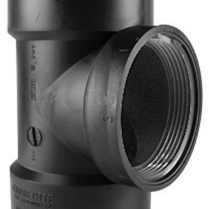 Charlotte Pipe 1-1/2 in. Hub X 1-1/2 in. D Hub ABS Flush Cleanout Tee