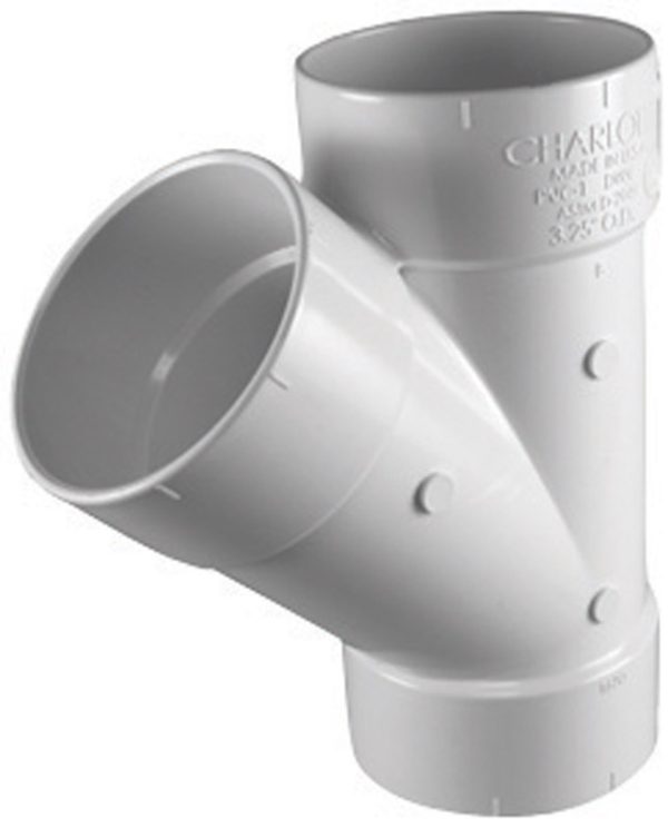 Charlotte Pipe Schedule 30 3 in. Hub X 3 in. D Hub PVC Wye