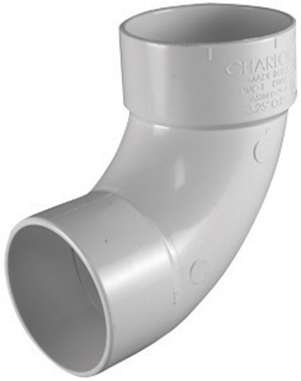 Charlotte Pipe Schedule 30 3 in. 3 in. D PVC 90 Degree Street Elbow