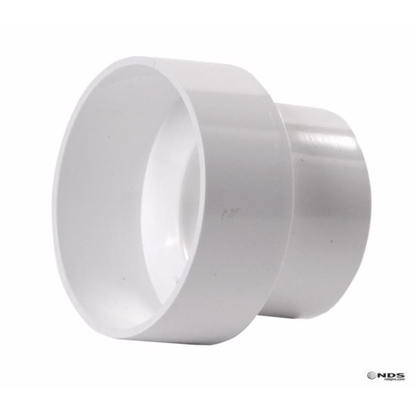 NDS Schedule 35 4 in. Hub each X 3 in. D Hub PVC Reducing Coupling