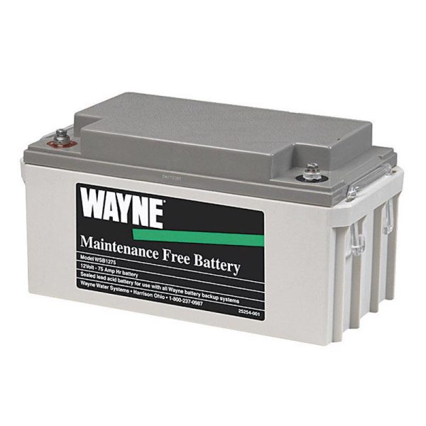 Wayne Sealed Lead-Acid 12-Volt 12 V 75 Ah Maintenance-Free Battery WSB1275 1 pk