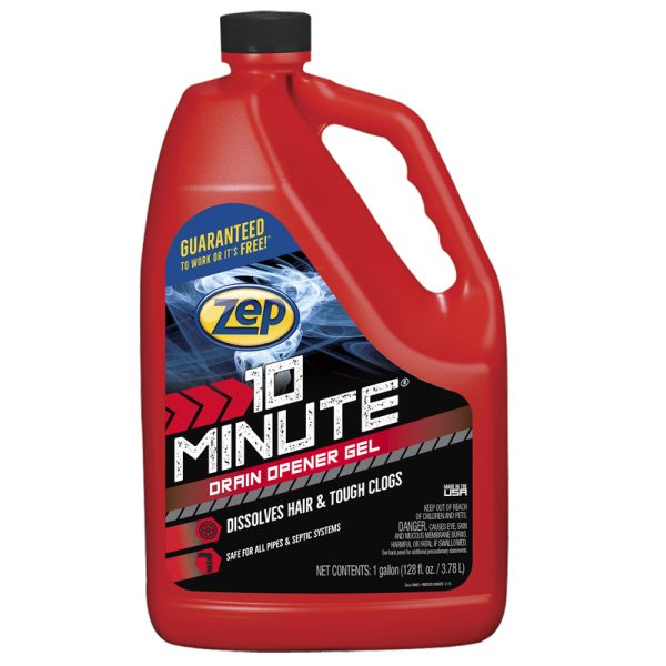 Zep 10 Minute Hair Clog Remover Gel Drain Cleaner 128 oz