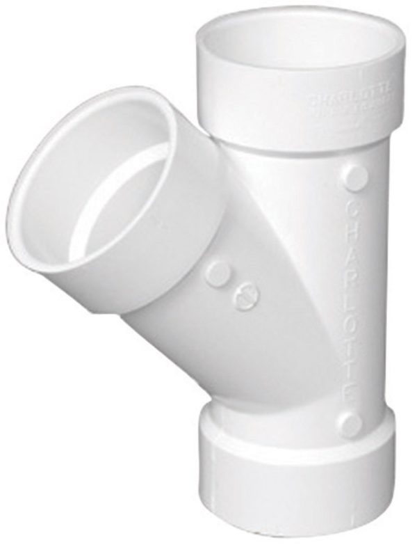 Charlotte Pipe Schedule 40 2 in. Hub X 2 in. D Hub PVC Wye