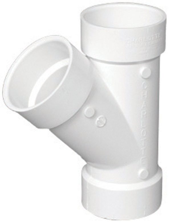 Charlotte Pipe Schedule 40 3 in. Hub X 3 in. D Hub PVC Wye