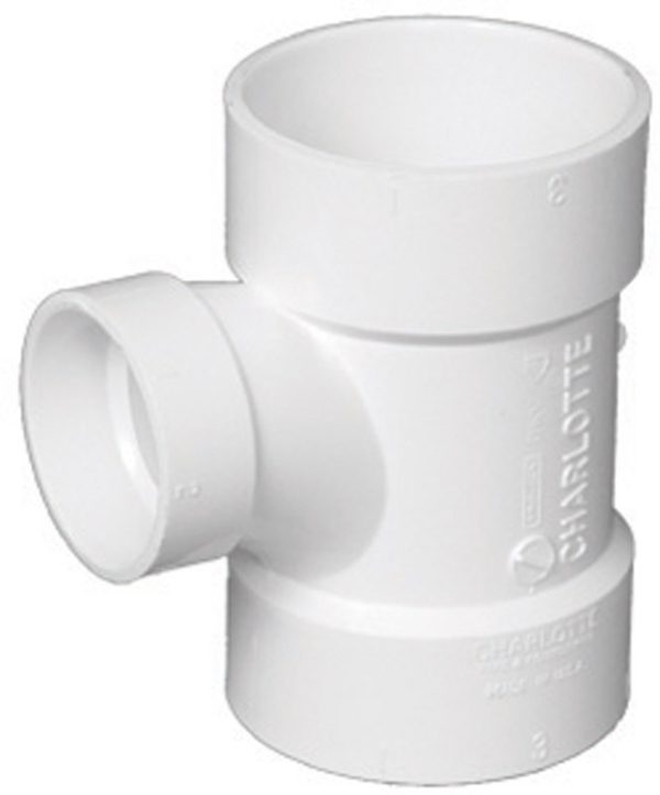 Charlotte Pipe Schedule 40 3 in. Hub X 3 in. D Hub PVC Sanitary Tee