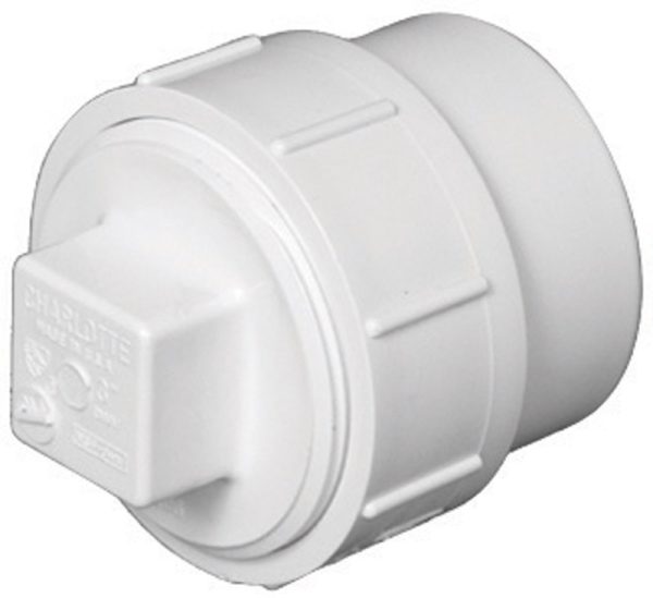 Charlotte Pipe Schedule 40 3 in. Spigot X 3 in. D FPT PVC Cleanout Adapter
