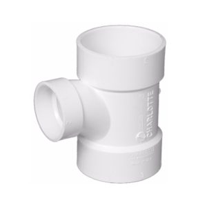 Charlotte Pipe Schedule 40 2 in. Hub X 1-1/2 in. D Spigot PVC Sanitary Tee