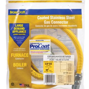 BrassCraft ProCoat 3/4 in. FIP X 3/4 in. D MIP 48 in. Stainless Steel Gas Connector