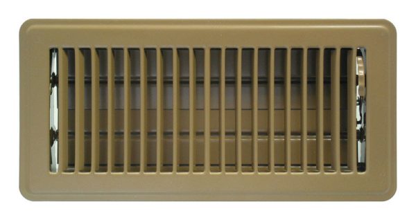Tru Aire 4 in. H X 10 in. W 2-Way Powder Coat Brown Steel Floor Register
