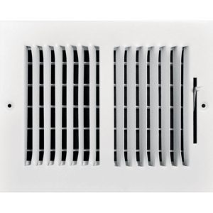 Tru Aire 6 in. H X 8 in. W 2-Way Powder Coat White Steel Wall/Ceiling Register