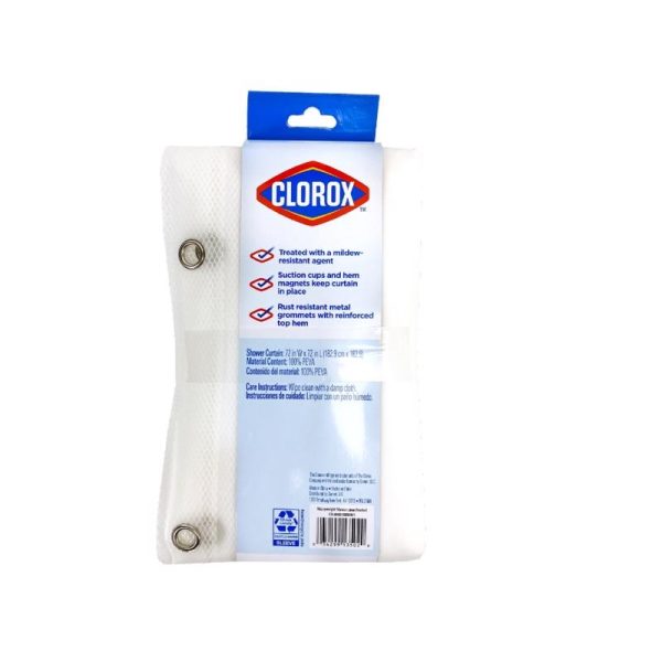 Clorox 72 in. H X 72 in. W Clear Shower Curtain Liner PEVA