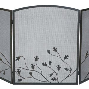 Panacea Colonial Brown/Gray Brushed Steel Fireplace Screen