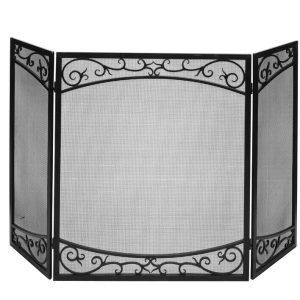 Panacea Brown/Gray Brushed Steel Fireplace Screen