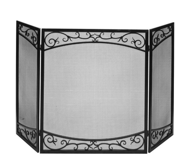 Panacea Brown/Gray Brushed Steel Fireplace Screen