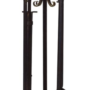 Panacea Bronze Brushed Steel Fireplace Tool Set