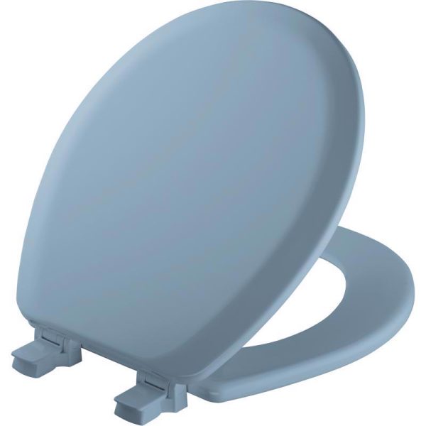 Bemis Round Blue Molded Wood Toilet Seat