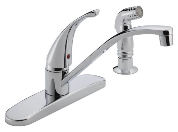 Peerless One Handle Chrome Kitchen Faucet Side Sprayer Included