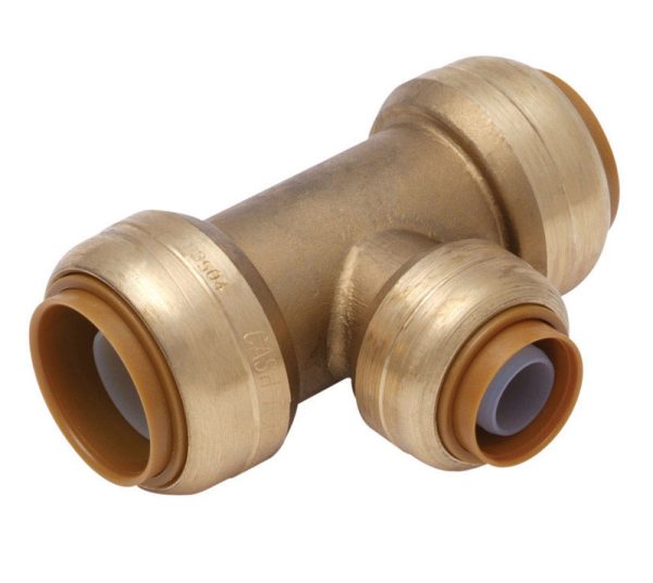 SharkBite 3/4 in. Push X 3/4 in. D Push Brass Reducing Tee